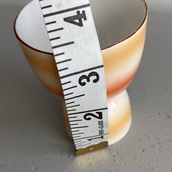 Vintage Asian Sunset Egg Cup Ombré Hand Painted Porcelain - Picture 4 of 10